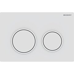 GEBERIT Przycisk uruchamiający Geberit Omega20, przedni/górny, biały mat-biały-biały mat, easy-to-clean okrągły GEB-115.085.01.1