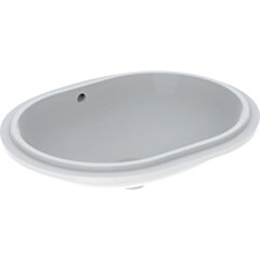 GEBERIT Geberit Variform Umywalka podblatowa, eliptyczna, B62.5cm, H18cm, T49cm, z przelewem, bez otworu na GEB-500.757.01.2