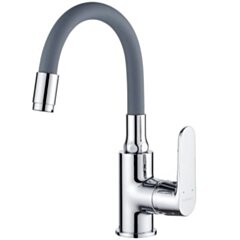Kuchinox DIMA Bateria umywalkowa stojąca z elastyczną wylewką szara-chrom BQD_021D