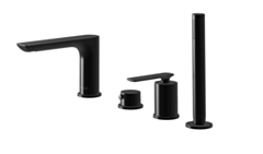 Kohlman Experience Black bateria wannowo-prysznicowa 4-otworowa czarny mat QB244EB