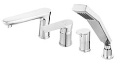 FERRO ALGEO SQUARE bateria wannowa stojąca, czterootworowa, chrom FE-BAQ11A