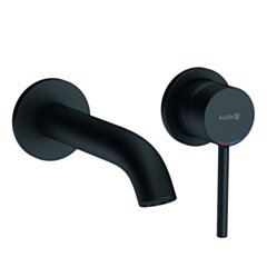 KLUDI KLUDI BOZZ ścienna bateria umywalkowa, wylewka 180 mm; czarny mat KLU-382443976