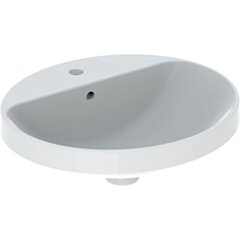 GEBERIT Geberit Variform Umywalka wpuszczana w blat, owalna, B50cm, H17.8cm, T45cm, z przelewem, z otworem n GEB-500.713.01.2