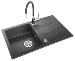 FERRO MEZZO II zlewozmywakowa granit. 1 - kom. 48/78 GRAFIT SHINE+ bateria BZA4B FE - DRGM48/78HA - SET1 - PL