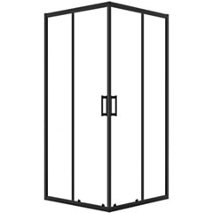 Laveo Kabina prysznicowa 80x80 cm kwadratowa czarny mat/szkło przezroczyste Bresso JKD_786K