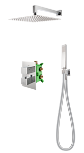Fdesign Kompletny system podtynkowy prysznicowy z baterią termostatyczną i deszczownią FD1-TS08-7SET1-11