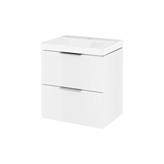 Excellent Blanko szafka 49 cm biały połysk z umywalką z otworem na baterię, uchwyt chrom MLEX.6317.K.490.WHCR