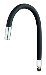 FERRO Wylewka Elastico ZUMBA do baterii zlewozmywakowej, czarna FE-W100B-B