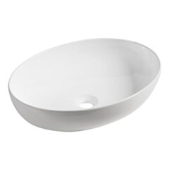 Laveo Umywalka 51x39 cm owalna nablatowa biała Desna VUD_6251