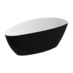Omnires BARCELONA M+ wanna wolnostojąca, 156 x 71 cm, biały/czarny połysk BARCELONA156BCP