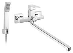 FERRO ZICCO bateria umywalkowo-wannowa,wylewka 35 cm z zestawem natryskowym, chrom FE-BZI55A