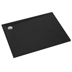 Schedline Brodzik kompozytowy Stabilsound Plus® Libra Black Stone 80x140x3 cm, prostokątny, Gwarancja 15 lat