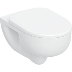 GEBERIT Zestaw:miska wisząca WC Geberit Selnova, lejowa, TurboFlush, z deską sedesową: T=54cm, Wolne opadanie=Tak, Zawiasy wypinane=Tak, Mocowanie=Od góry, Biały GEB-503.083.00.1