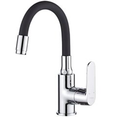 Kuchinox DIMA Bateria umywalkowa stojąca z elastyczną wylewką czarna- chrom BQD_021B