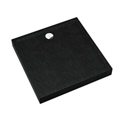 Schedline Brodzik akrylowy zintegrowany z nośnikiem Stabilsound Plus® oraz obudową akrylową przeciągniętą do podłogi Cameron Black Stone 90x90x12 cm, kwadratowy, Gwarancja 10 lat