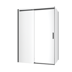 Excellent Rols kabina narożna 140x90 cm z drzwiami przesuwnymi 140 cm, powłoka Clean Control, czarny mat KAEX.2616.K.1400.0900.BL