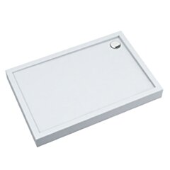 Schedline Brodzik akrylowy zintegrowany z nośnikiem Stabilsound Plus® oraz obudową akrylową przeciągniętą do podłogi Cameron 80x160x12 cm, prostokątny z odpływem w narożniku, Gwarancja 10 lat