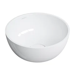 Omnires SHELL M+ umywalka nablatowa, Ø35 cm, biały połysk SHELL350UNBP