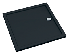 Schedline Brodzik akrylowy Sharper Black Mat 80x80x4,5 cm, kwadratowy, Gwarancja 7 lat
