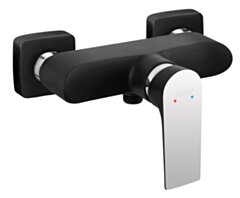 FERRO ALGEO SQUARE bateria natryskowa ścienna, czarny - chrom FE - BAQ7BLC