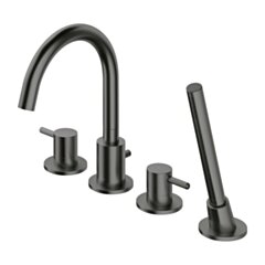 Omnires Y bateria wannowa 4-otworowa, grafit szczotkowany Y1232GR