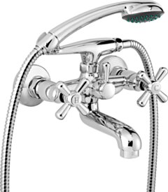 Deante Symetrio Bateria wannowa ścienna z zestawem prysznicowym BOS_011D