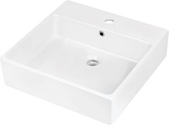 Deante Temisto Umywalka ceramiczna nablatowa/ścienna z miejscem na baterię - 50x50 cm CDT_6U5S