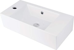 Deante Hiacynt New Umywalka ceramiczna nablatowa/ścienna z miejscem na baterię - lewa CDY_6U2L