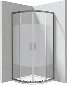 Deante Funkia Evo Kabina prysznicowa z brodzikiem półokrągła 80x80 cm - wzór pas KYPPDE88P