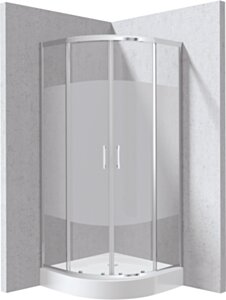 Deante Funkia Evo Kabina prysznicowa z brodzikiem półokrągła 90x90 cm - wzór pas KYPZ0E99P