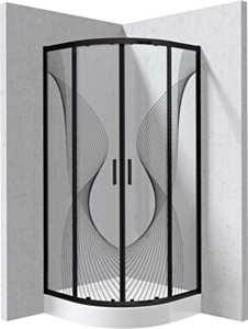 Deante Funkia Evo Kabina prysznicowa z brodzikiem półokrągła 90x90 cm - wzór fala KYPZNB99P