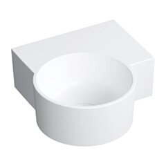 Omnires OVO M+ umywalka nablatowa/wisząca - prawa, 33 x 34 cm, biały mat OVO335UWPBM