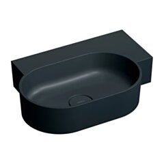 Omnires OVO M+ umywalka nablatowa/wisząca - prawa, 55 x 38 cm, black lava mat OVO555UWPBLV