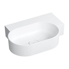 Omnires OVO M+ umywalka nablatowa/wisząca - prawa, 55 x 38 cm, biały mat OVO555UWPBM
