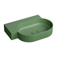 Omnires OVO M+ umywalka nablatowa/wisząca - lewa, 64 x 44 cm, olive mat OVO645UWLOL