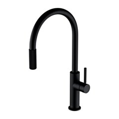 Omnires SWITCH bateria kuchenna z wyciąganą wylewką do podłączenia zestawu filtrującego, czarny mat SW9059BL