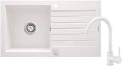 Deante Zorba Zlewozmywak granitowy z baterią 1-komorowy z ociekaczem ZQZVA113