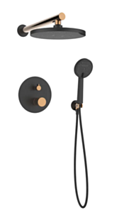 Invena Zestaw Podtynkowy Z Baterią MoonlightvTrend Czarny/rose Go BS-77-014-V