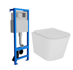 Lavita 101 Stelaż podtynkowy 40cm do misy ustępowej+ Miska wisząca Prime rimless + deska LAV_4838+ LAV_3365
