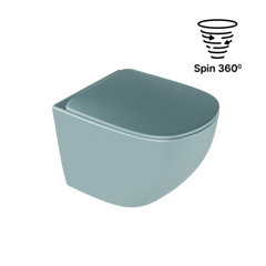 Excellent Luqa miska WC 48 cm wisząca bezrantowa, z system spłukiwania Spin 360, z deską wolnoopadającą, mint blue mat CEAC.6403.K.6405.480.MBM