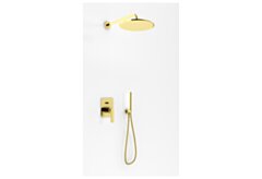 Kohlman Experience Brushed Gold zestaw prysznicowy podtynkowy z deszczownicą złoty szczotkowany QW210EGDBR25
