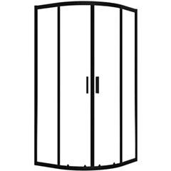 Laveo Kabina prysznicowa 90x90 cm półokrągła czarny mat/szkło przezroczyste Bresso JKD_796Z
