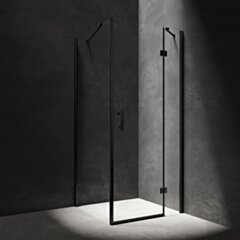 Omnires MANHATTAN kabina kwadratowa, drzwi uchylne, 80 x 80 cm, czarny mat, szkło transparentne MH8080BLTR