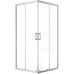 Laveo Kabina prysznicowa 80x80 cm kwadratowa chrom połysk/szkło przezroczyste Bresso JKD_086K