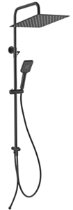 FERRO WIZARD SQUARE PRO zestaw natryskowy z deszczownią, czarny          w FE-NP48-BL