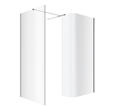 Excellent Vidoq walk-in kabina prysznicowa gięta, ścianka prosta 90cm, ścianka gięta 83cm, powłoka Clean Control, chrom KAEX.1507.K.0900.0830.CR