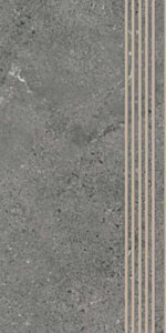 Paradyż Authority Graphite Stopnica Prosta Nacinana Mat. 29,8x59,8 G1