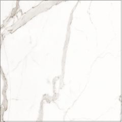 Biała kwadratowa płytka przecinana szarymi smugami na białym tle