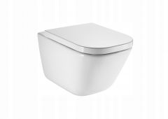 Roca Gap Square zestaw miska WC wisząca Rimless z deską wolnoopadającą biała A34H47C000