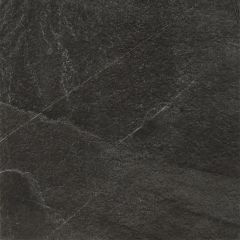 Czarna płytka gresowa imitująca kamień ułożona na białym tle